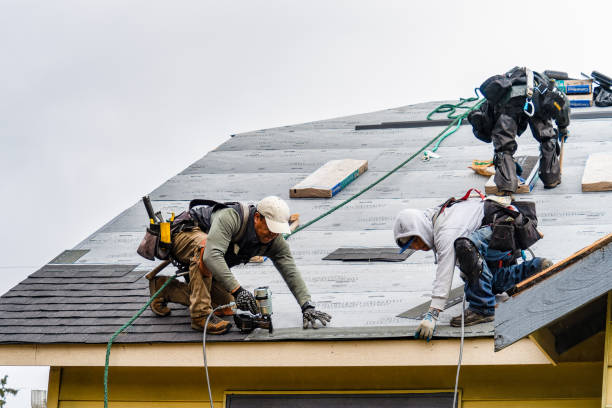 Professional Gutter Installation technician working in Richville, MN